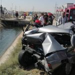 تصادف و سقوط خودرو به داخل کانال آب در بلوار پیامبر اعظم